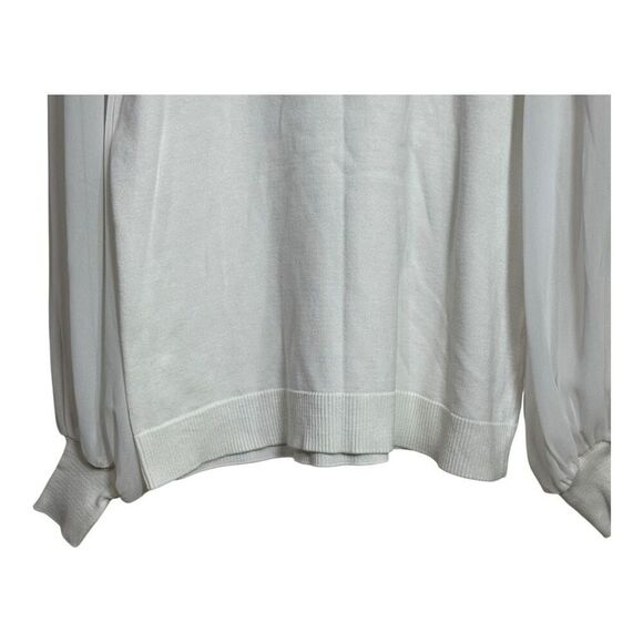 CeCe Neck Bow Sheer Sleeved Sweater Medium - Picture 5 of 7